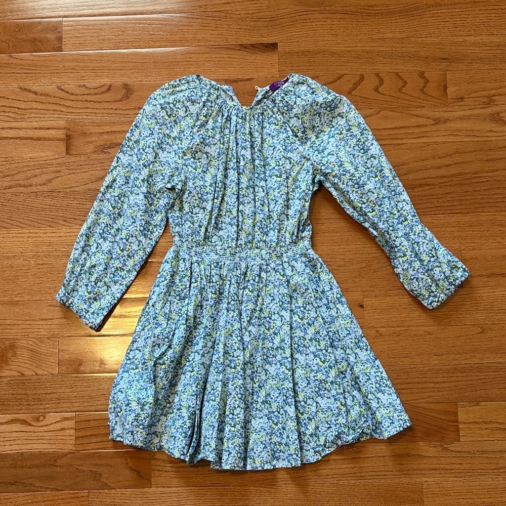 J. Crew Made with Liberty Fabric Blue Floral Casual Dress